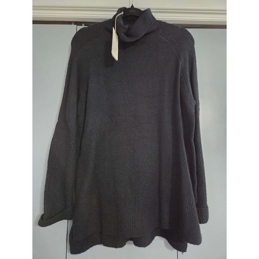 NWT A New Day Sweater Small Black Turtleneck Raglan Sleeve Knit Pullover